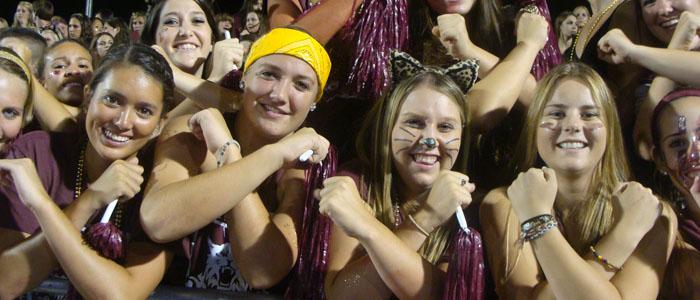 Fans pose at the Quarry Bowl on Sept. 7. Photo by KAVYA PATHAK