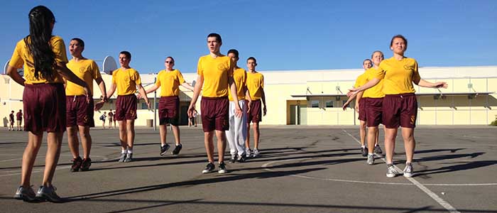 JROTC cadets are working out during class. Photo by SAVANNAH HOUDEK 