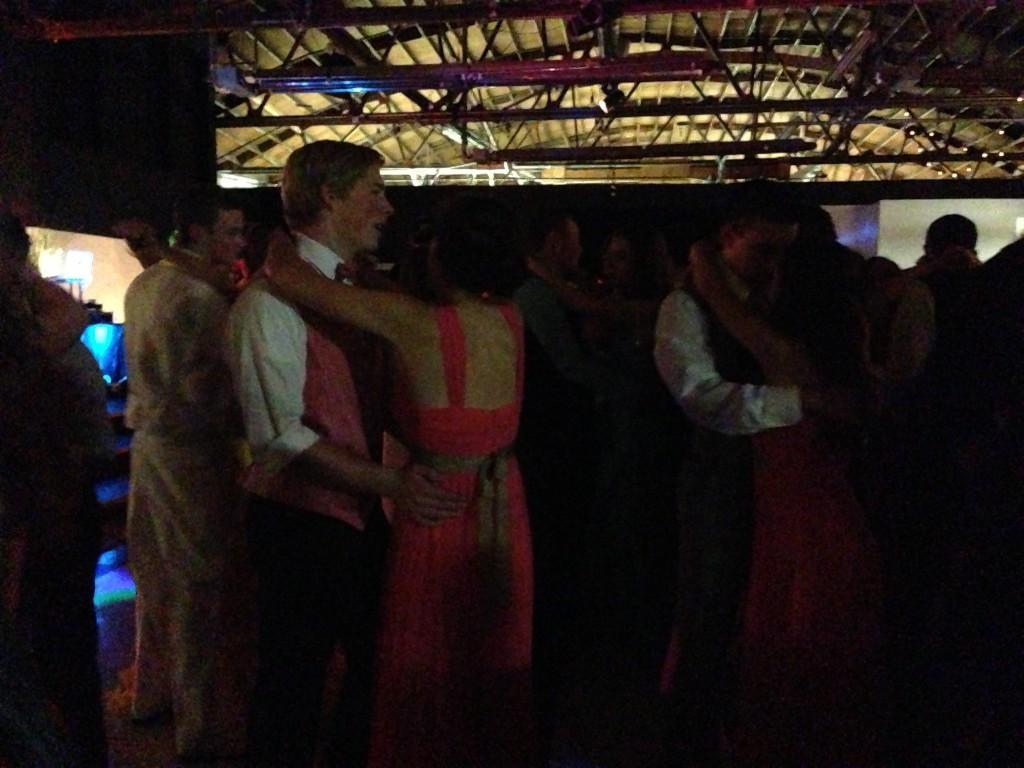 Students dance during slower-paced songs that the DJ dedicated to the couples at junior prom on April 20. 