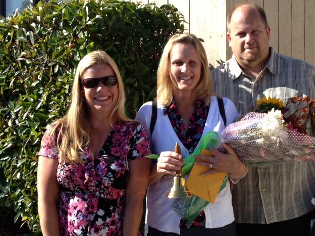 Health teacher Melanie Patterson with her award after winning Secondary Teacher of the Year.  Photo by 