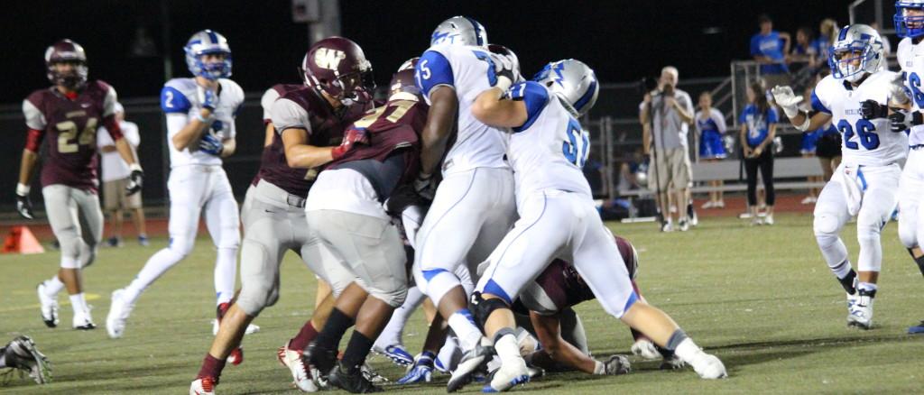 Rocklin and Whitney fight for the ball. Photo by Ariella Appleby. Photo taken on Sept. 13.