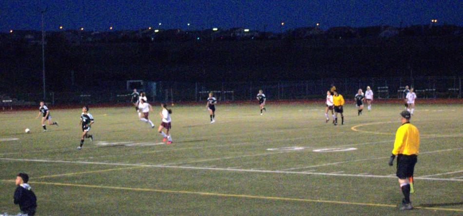 The girls varsity soccer team plays El Camino on Wednesday night.