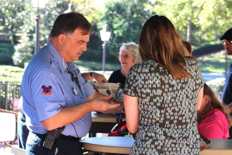 Epcot security inspects bags before entrance to the park. Photo by Sierra Young