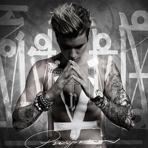 Justin Biebers official album cover for Purpose. Used with permission under fair use.