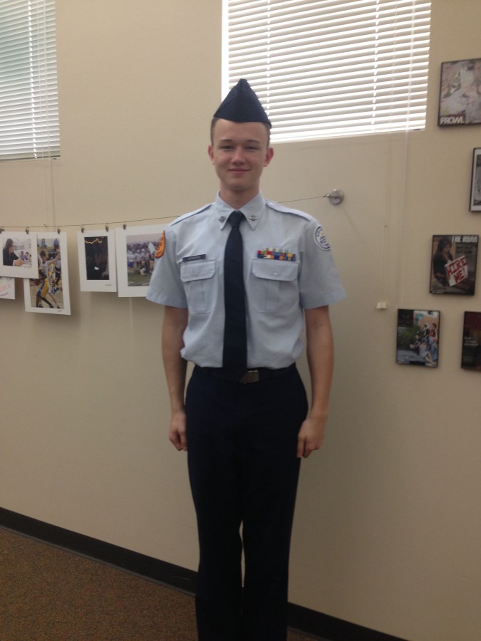 Evan Bowden in his ROTC uniform. Picture taken by: Chrysten Burleigh