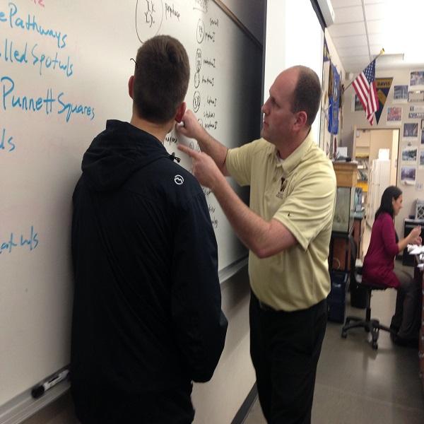 Mr. Means reviews mitosis and meiosis during intervention. Photo by Linda Moodi 