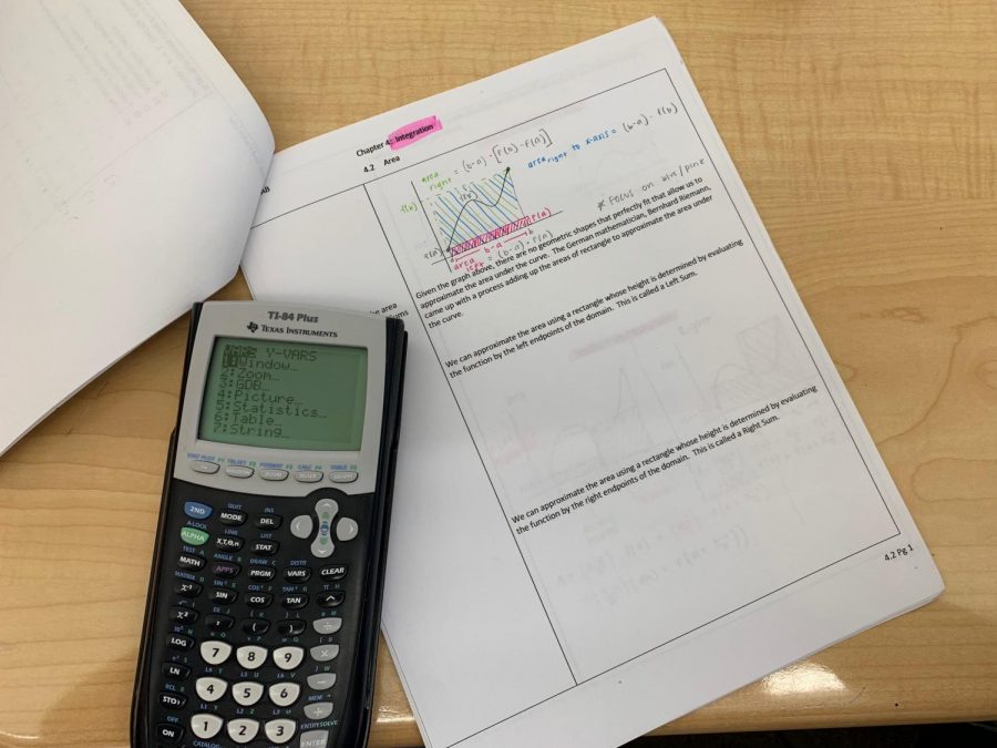 To begin second semester, AP Calculus AB students learn how to find the area under a curve. Photo by AJ Cabrera

