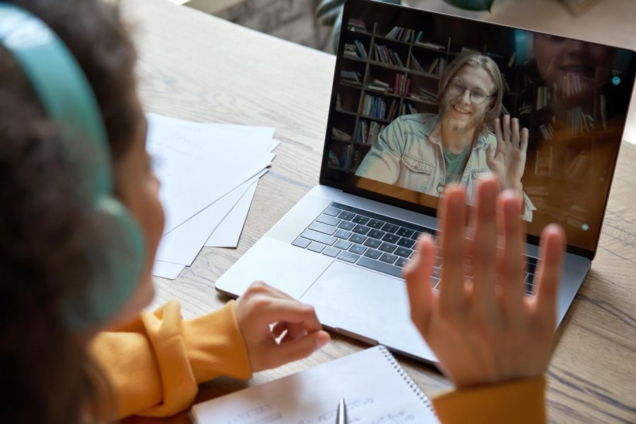 In the current distance learning model, students sign into four different online classes each day using Zoom or Google Meet.